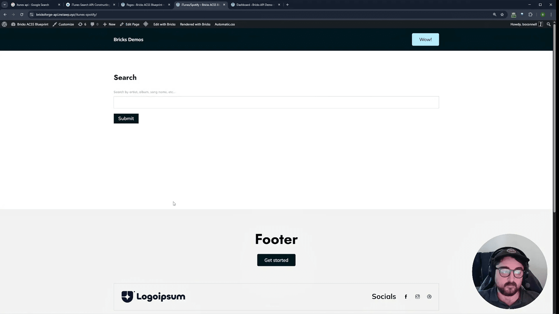 Initial search field on the page