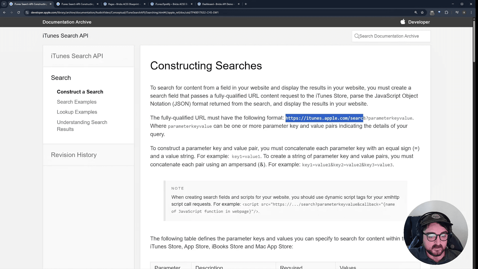 Setting up the API query in Bricks Forge