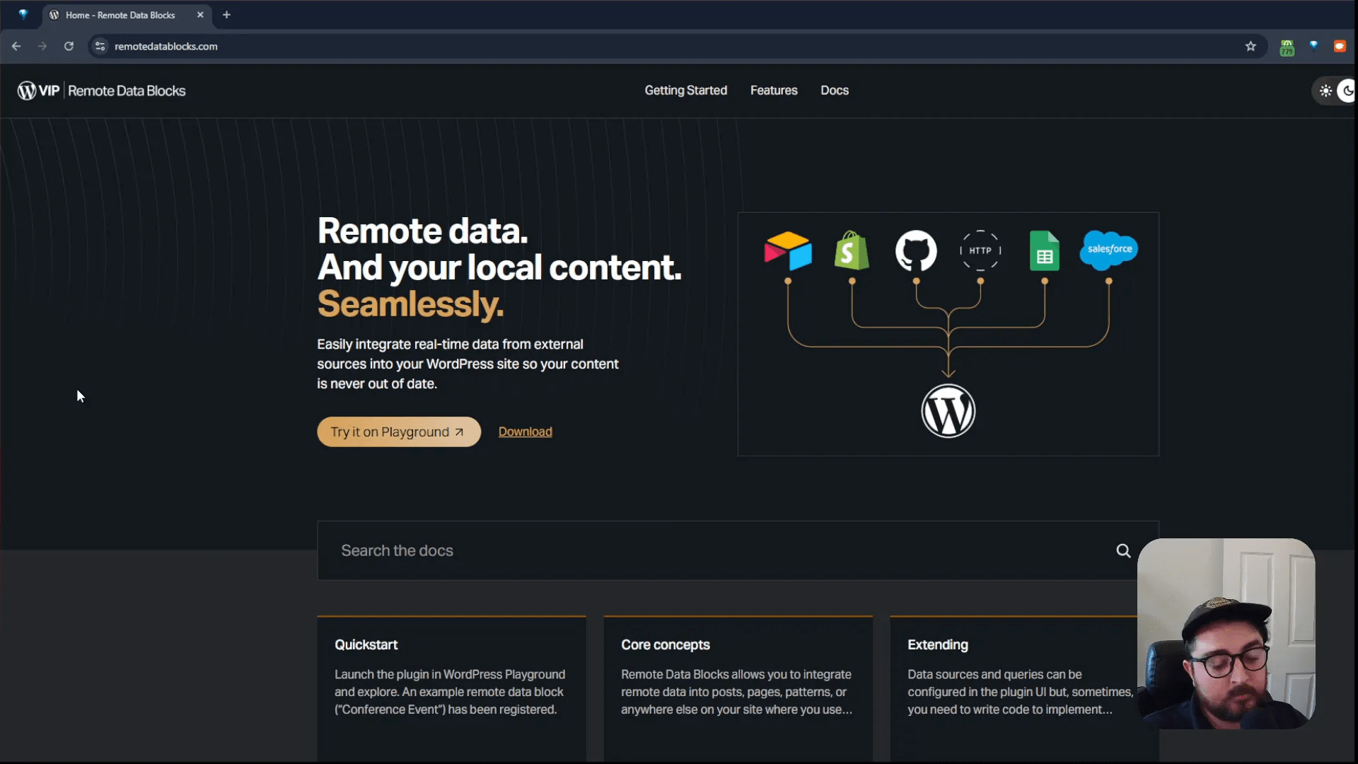 Remote DataBlocks plugin name and description on the website